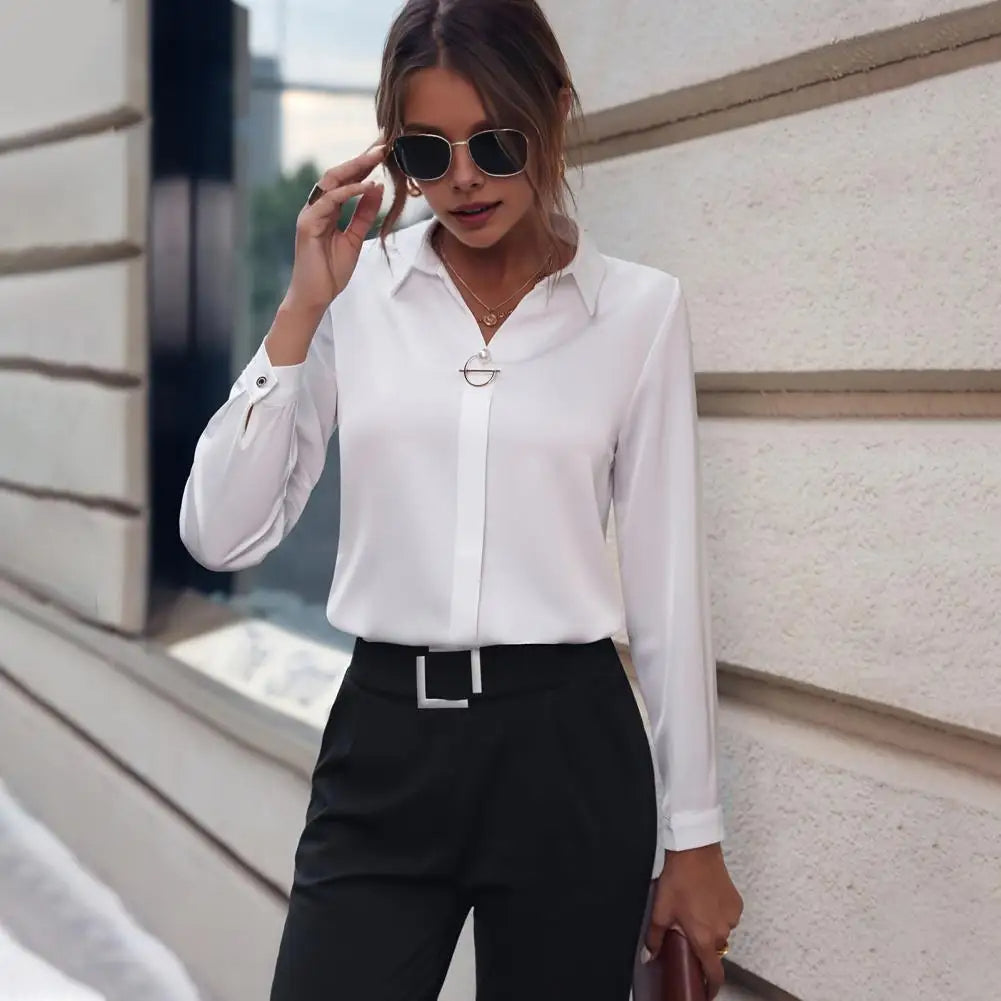 Oak & Coral | Women's Button-Up Shirt with Ring Detail