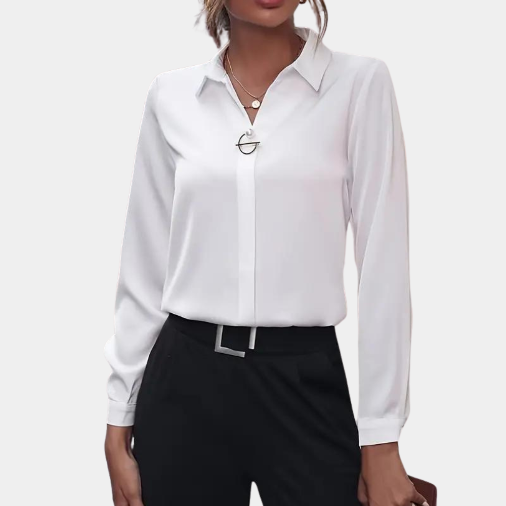 Oak & Coral | Women's Button-Up Shirt with Ring Detail