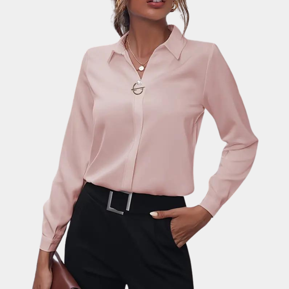 Oak & Coral | Women's Button-Up Shirt with Ring Detail
