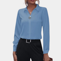 Oak & Coral | Women's Sophisticated Ring Detail Button-Up Shirt