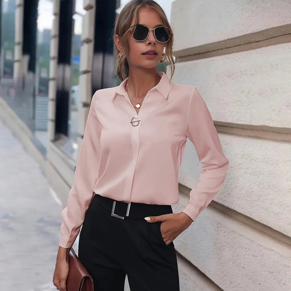 Oak & Coral | Women's Button-Up Shirt with Ring Detail