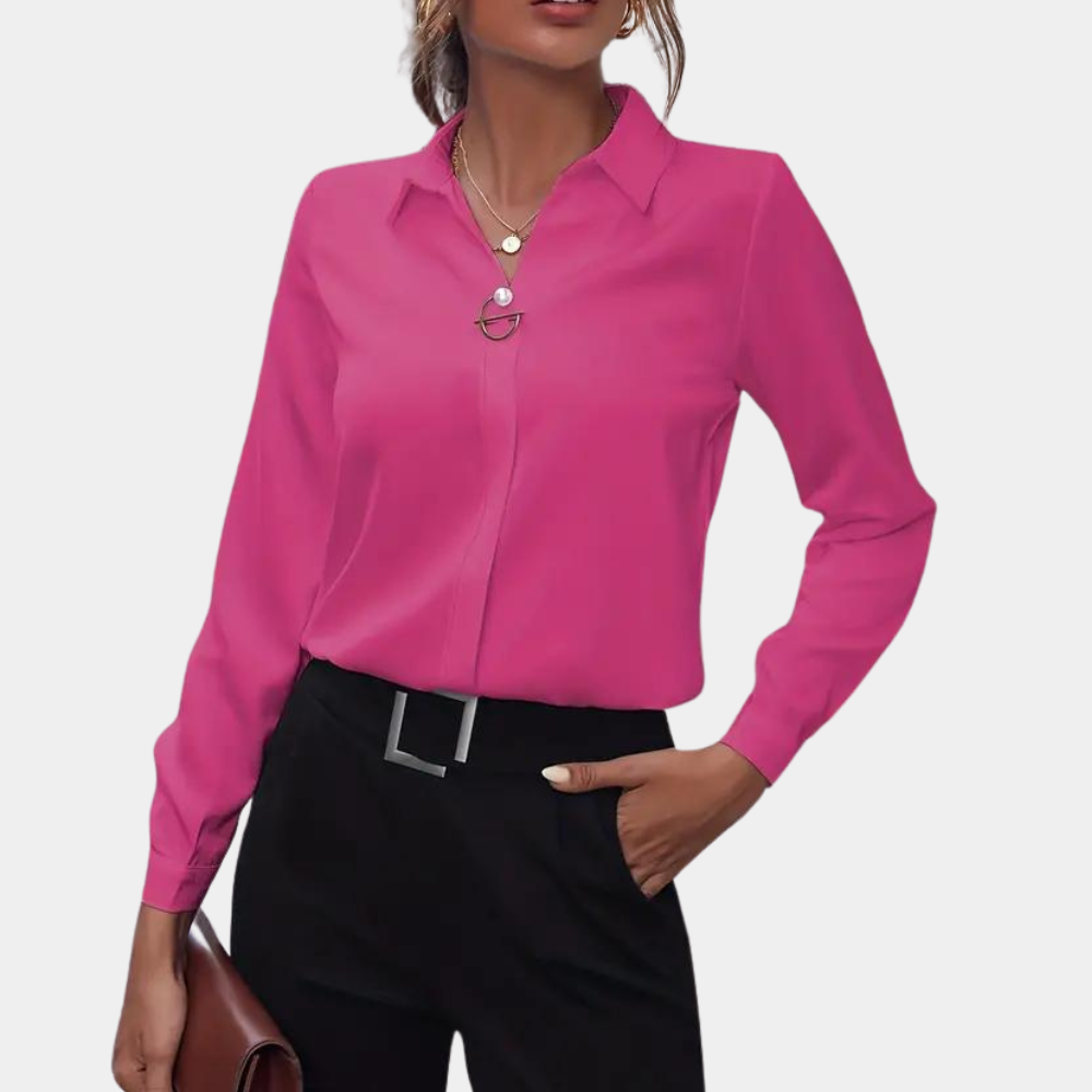 Oak & Coral | Women's Button-Up Shirt with Ring Detail