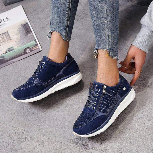 Oak & Coral | Women's Casual Bunion Relief Sneakers with Side Zip