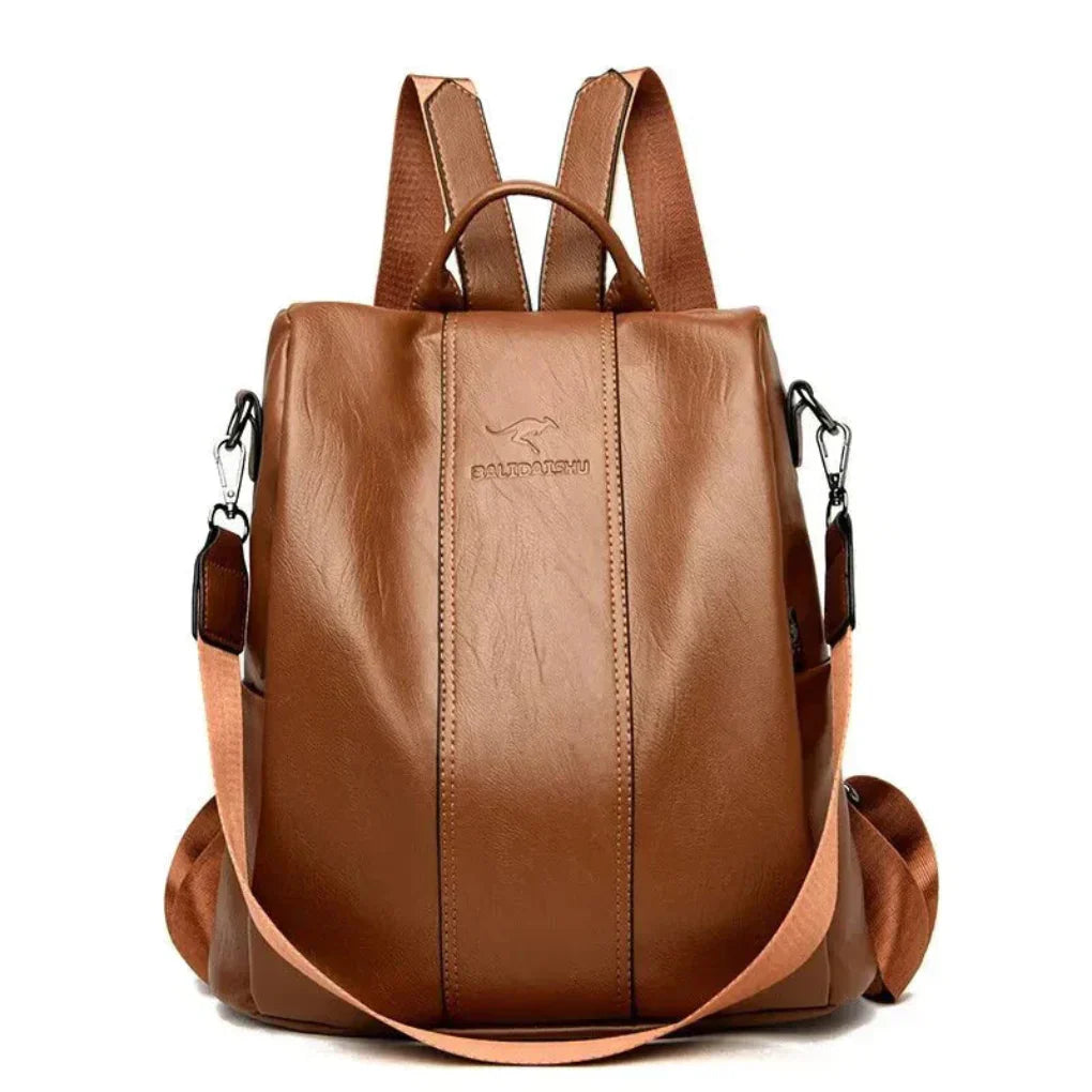Oak & Coral | Women's Convertible Anti-Theft Backpack with Hidden Pockets