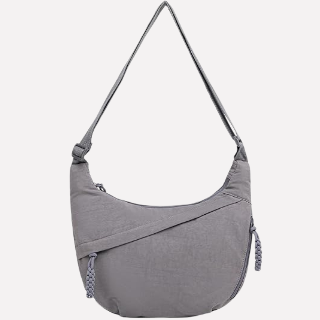 Oak & Coral | Women's Crescent Shoulder Bag with Braided Detail