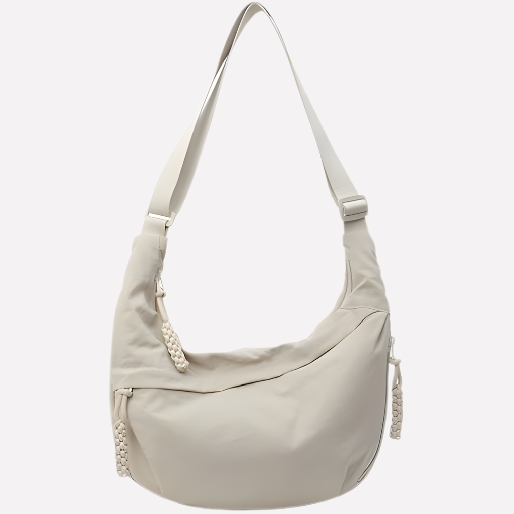 Oak & Coral | Women's Crescent Shoulder Bag with Braided Detail