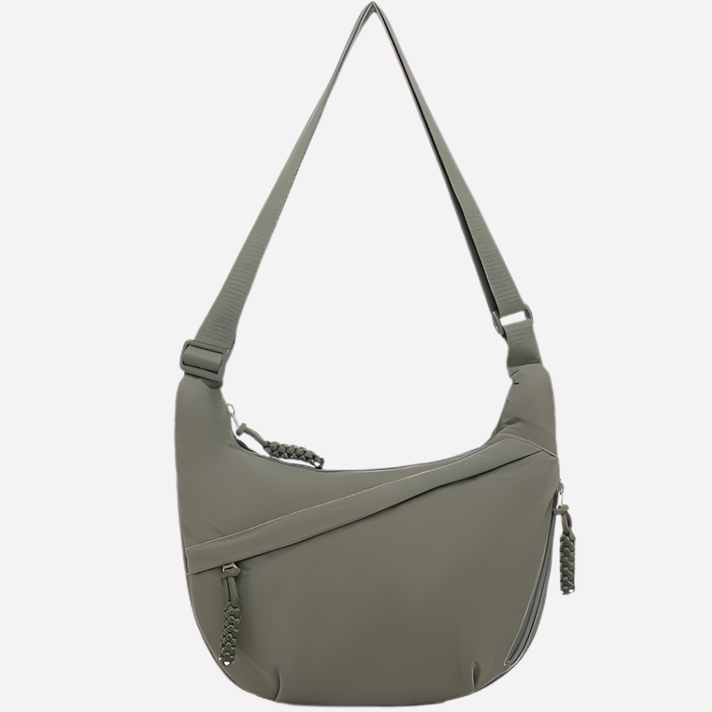 Oak & Coral | Women's Crescent Shoulder Bag with Braided Detail