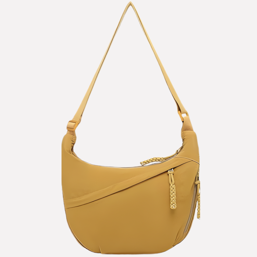 Oak & Coral | Women's Crescent Shoulder Bag with Braided Detail