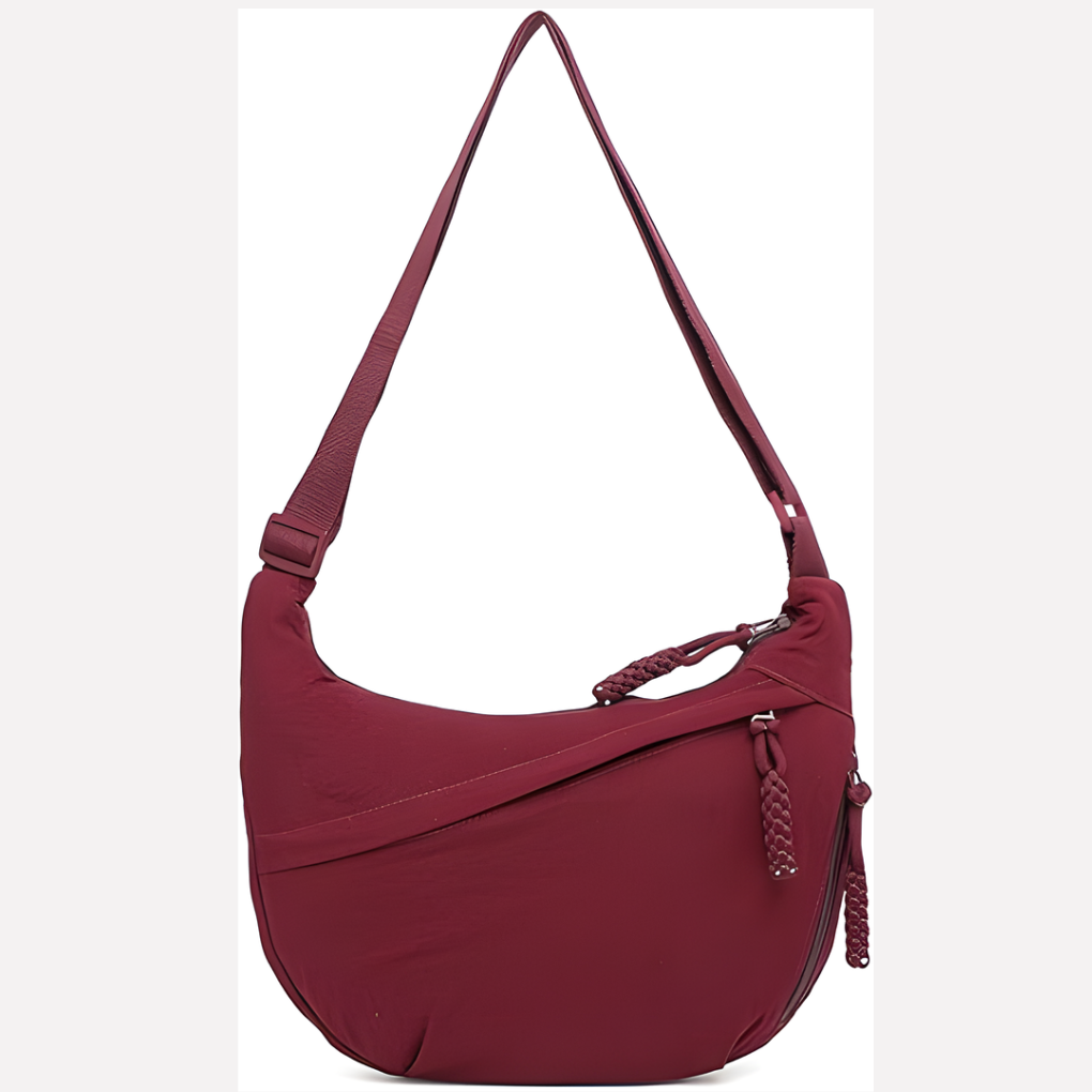 Oak & Coral | Women's Crescent Shoulder Bag with Braided Detail