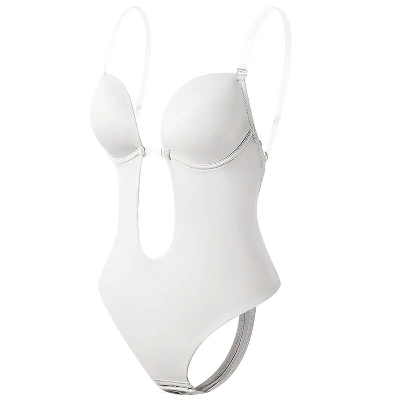 Oak & Coral | Women's Deep V Backless Bodysuit Shapewear