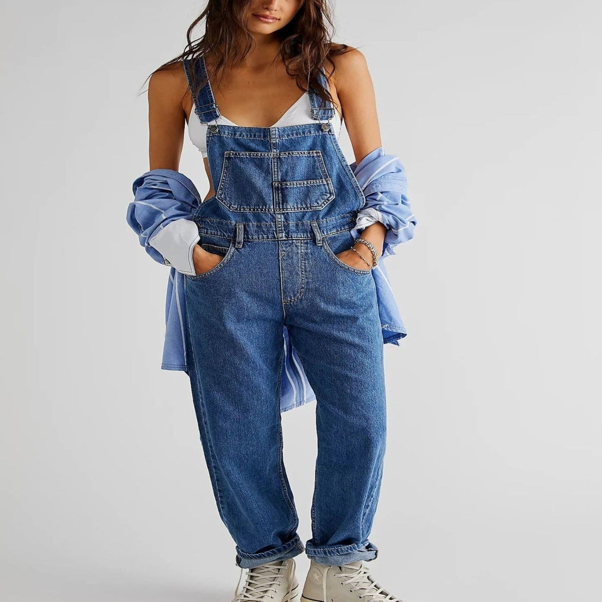 Oak & Coral | Women's Denim Overalls Relaxed Fit Jumpsuit
