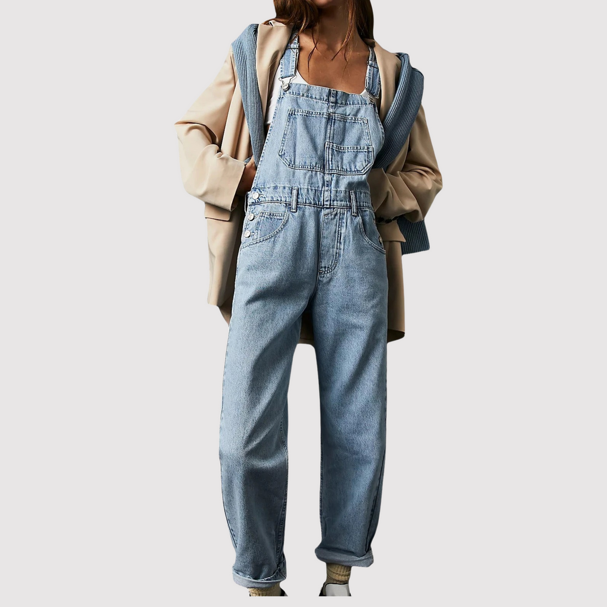 Oak & Coral | Women's Denim Overalls Relaxed Fit Jumpsuit