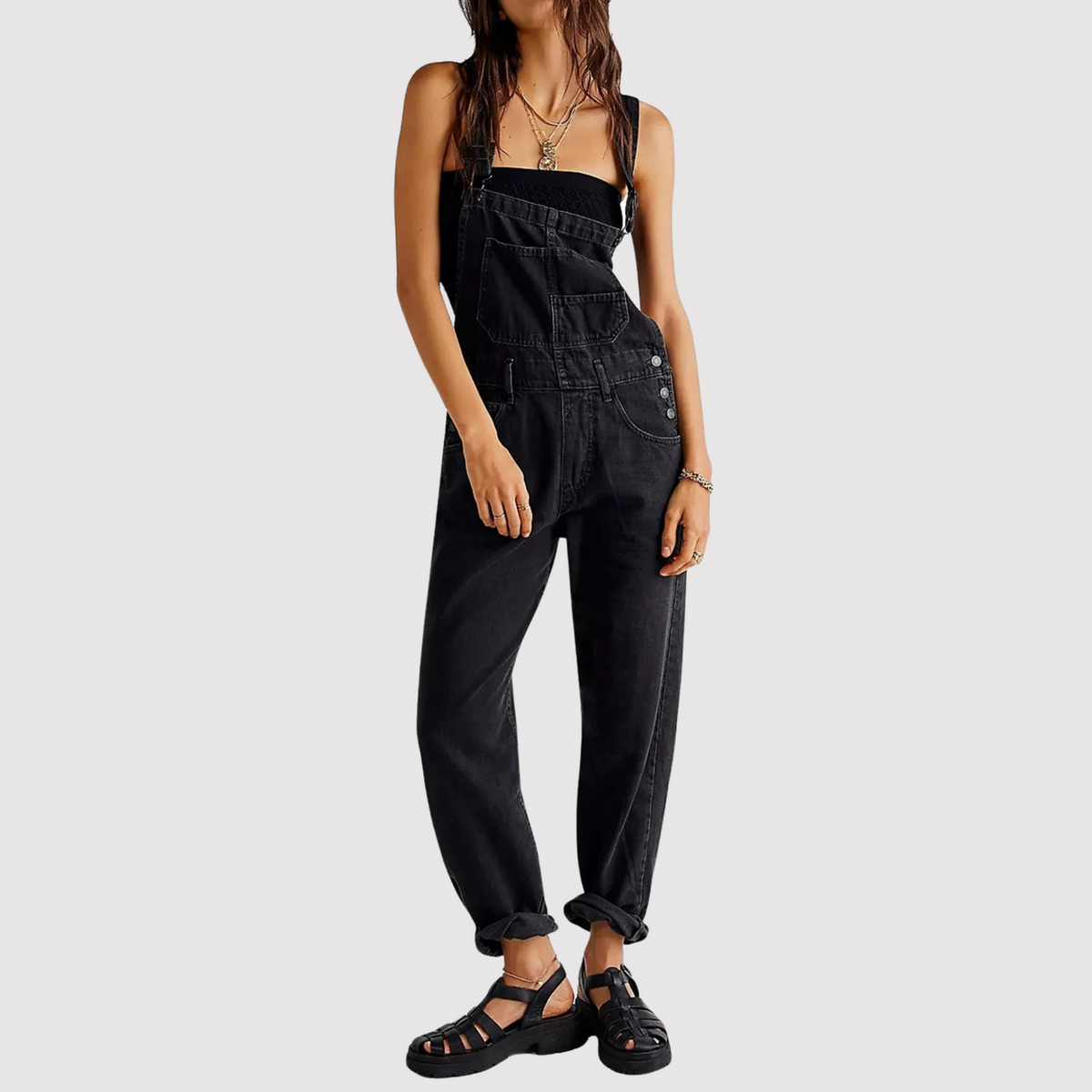 Oak & Coral | Women's Denim Overalls Relaxed Fit Jumpsuit