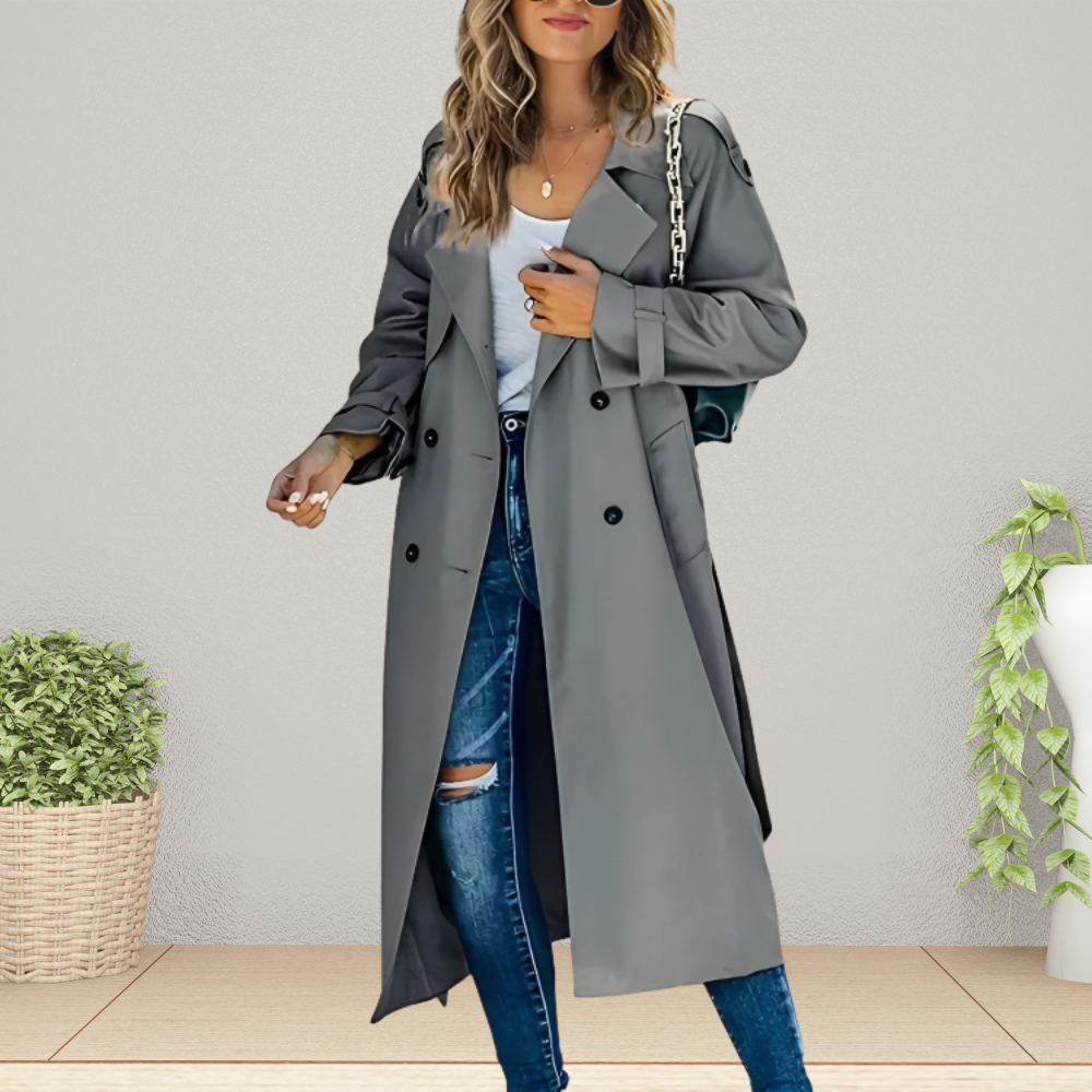 Oak & Coral | Women's Double-Breasted Trench Coat