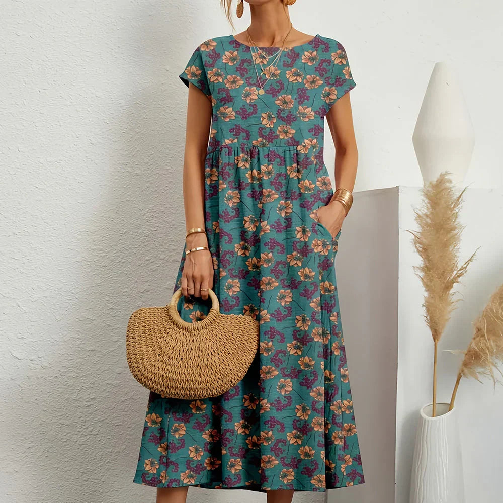 Oak & Coral | Women's Floral Print Midi Dress
