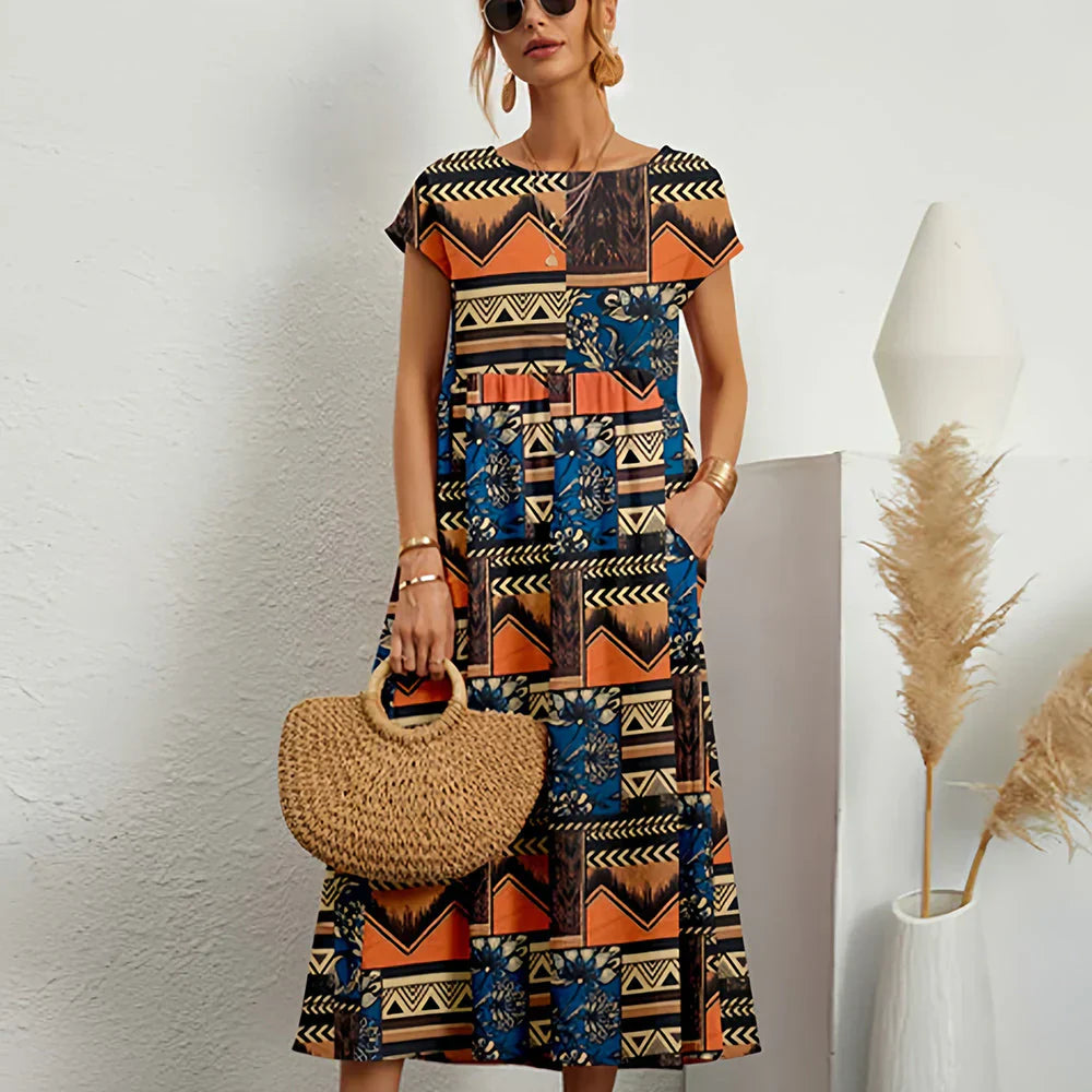 Oak & Coral | Women's Floral Print Midi Dress