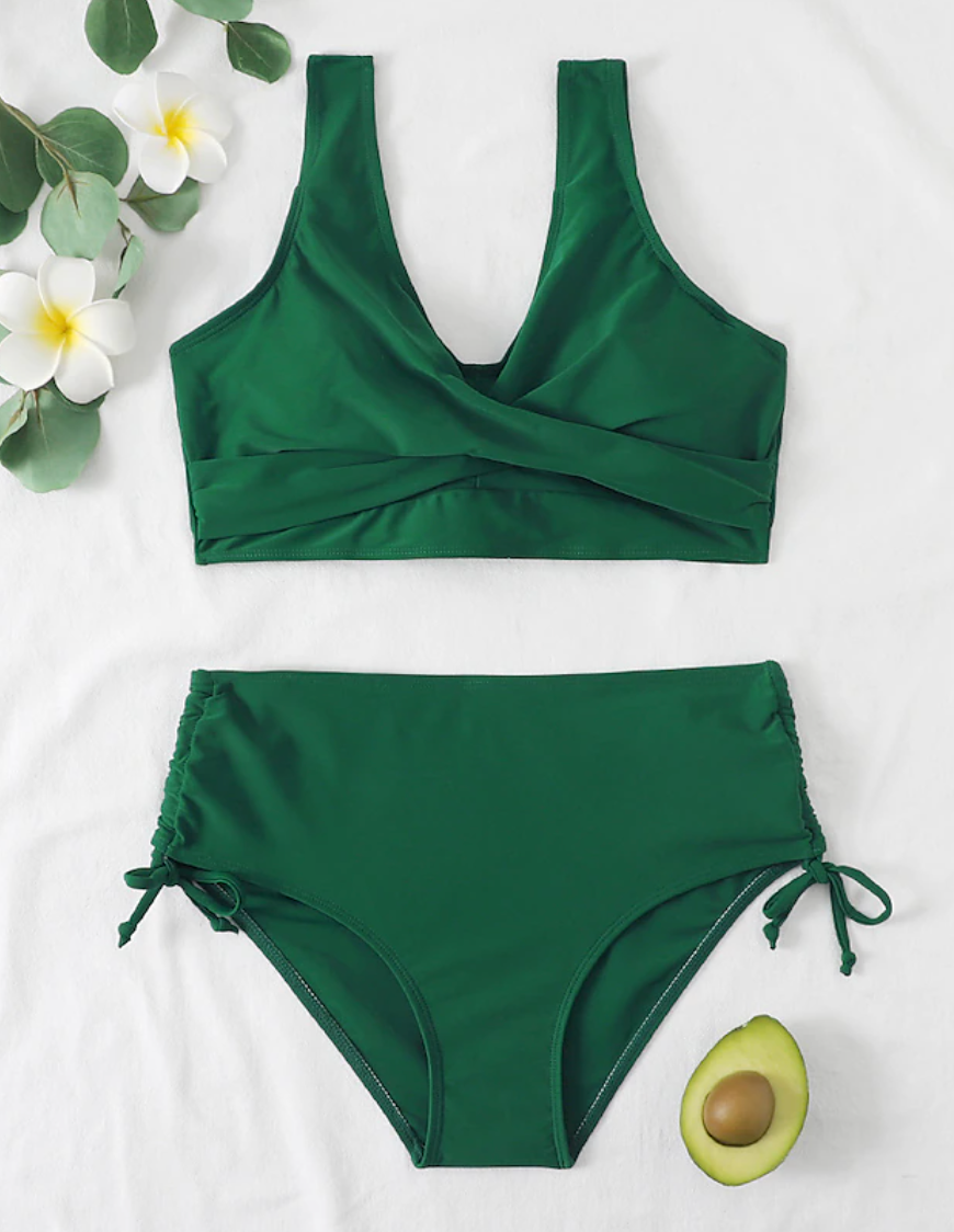 Oak & Coral | Women's High Waist Bikini Set with Wrap Top