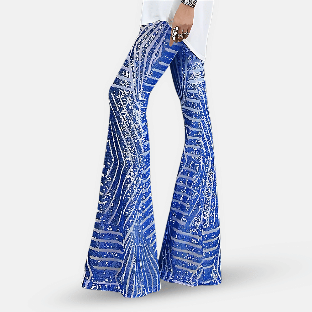 Oak & Coral | Women's High Waist Sequined Flare Pants