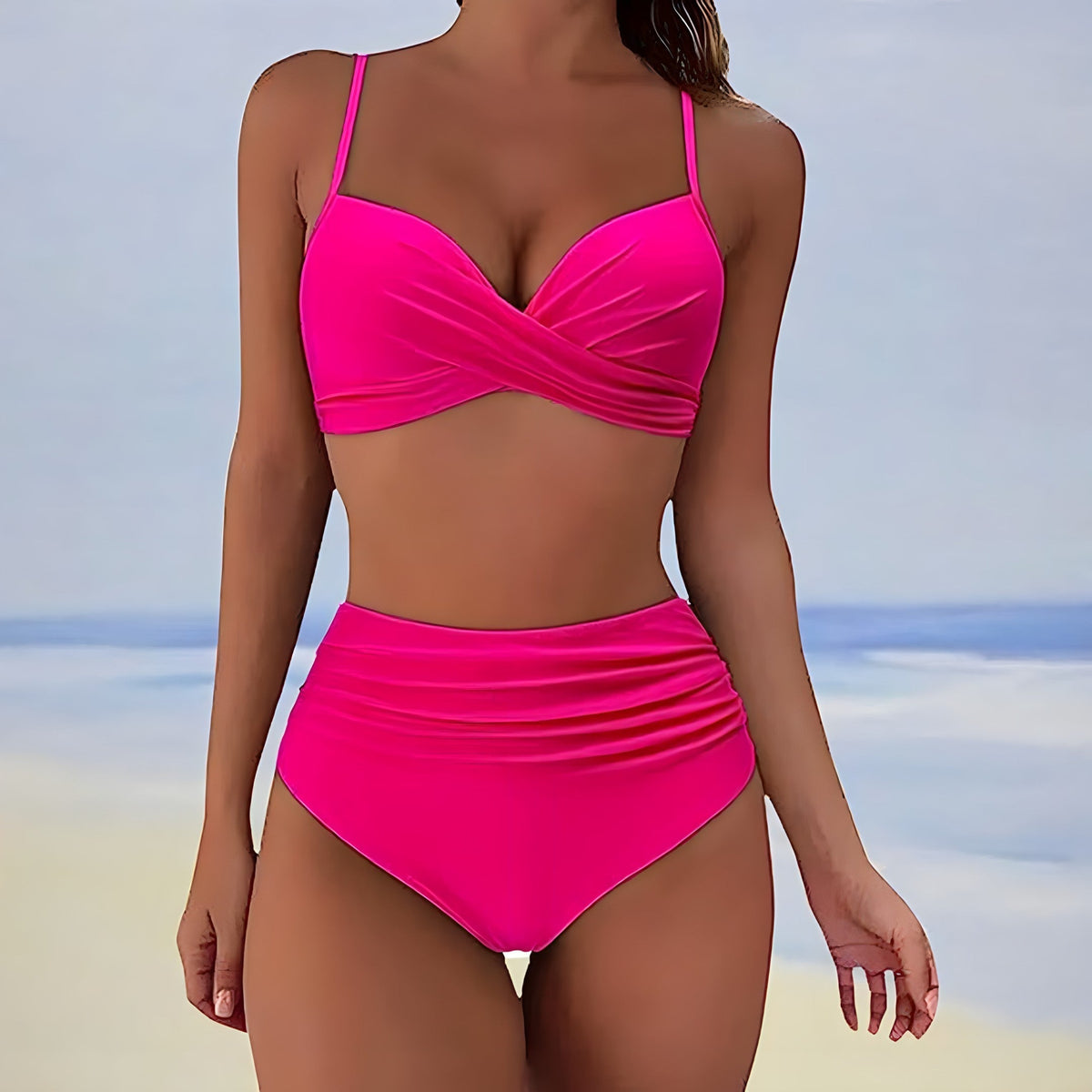 Oak & Coral | Women's High-Waisted Bikini Ruched Bottom