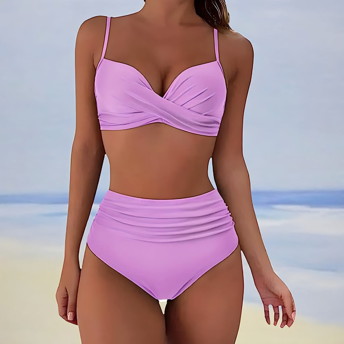 Oak & Coral | Women's High-Waisted Bikini Ruched Bottom
