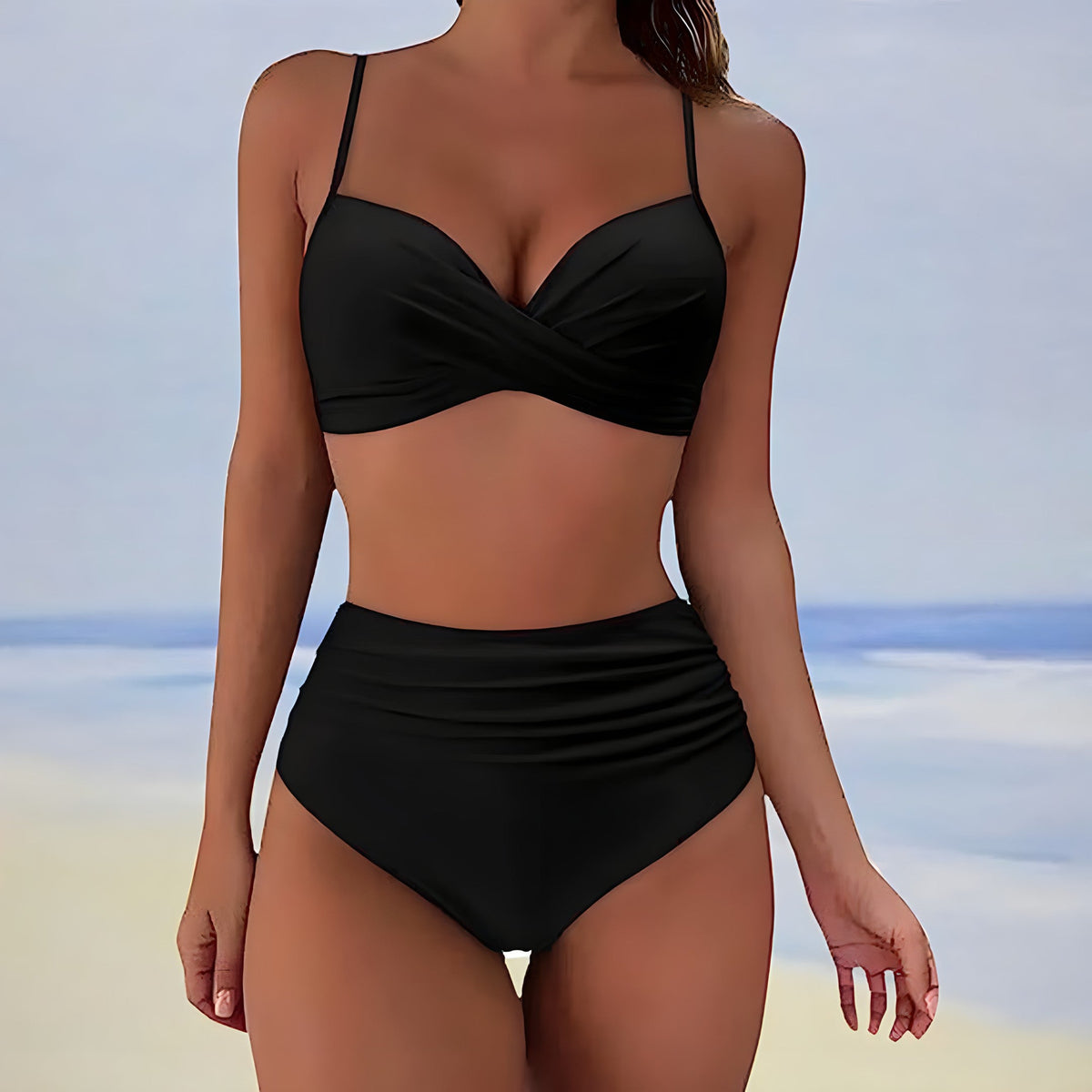 Oak & Coral | Women's High-Waisted Bikini Ruched Bottom