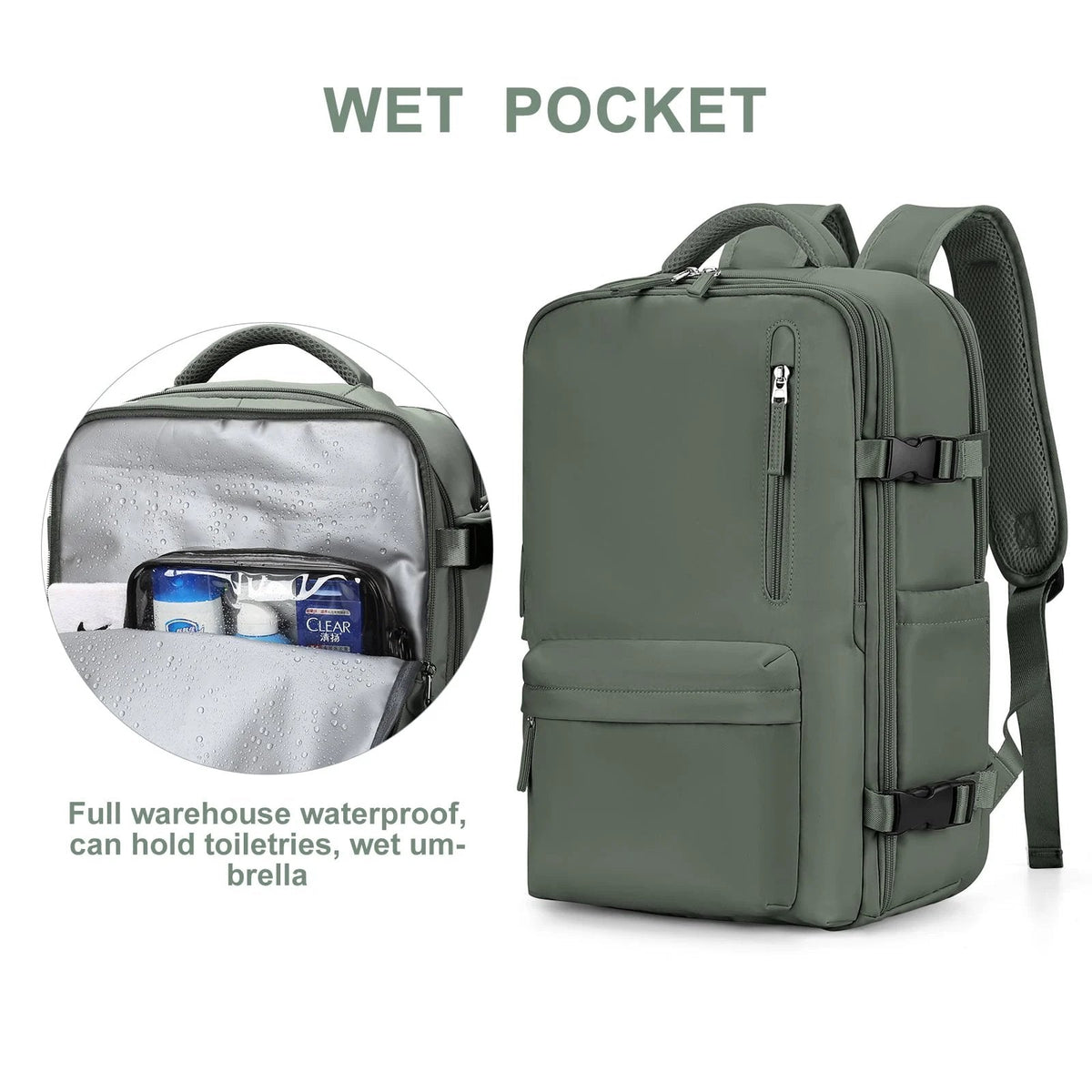Oak & Coral | Women's Large Travel Backpack – Waterproof Hiking Backpack | Anti-Theft
