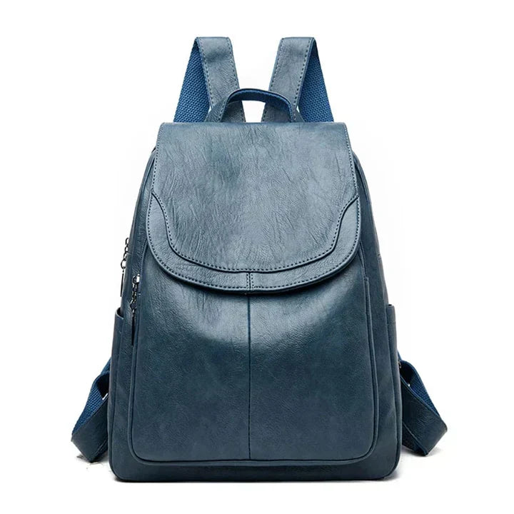 Oak & Coral | Women's Leather Flap Backpack with Structured Design