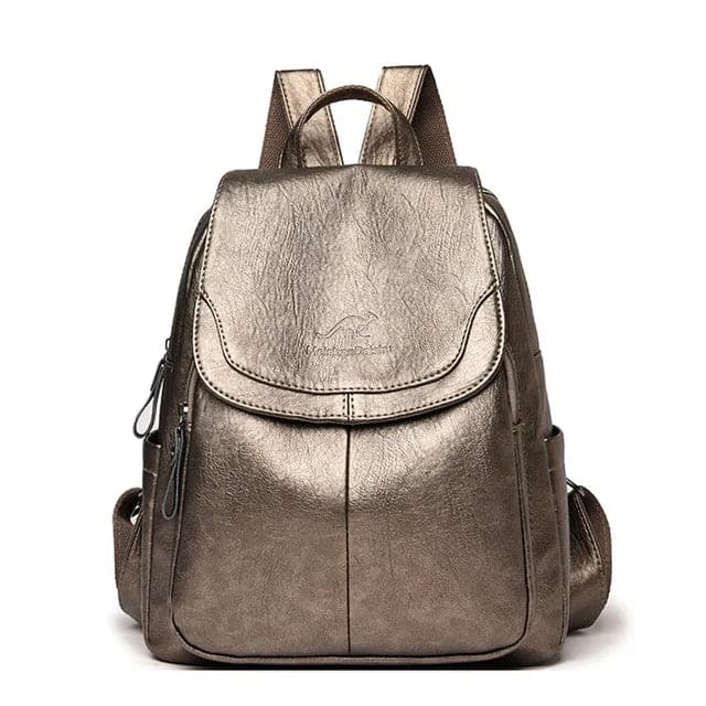 Oak & Coral | Women's Leather Flap Backpack with Structured Design