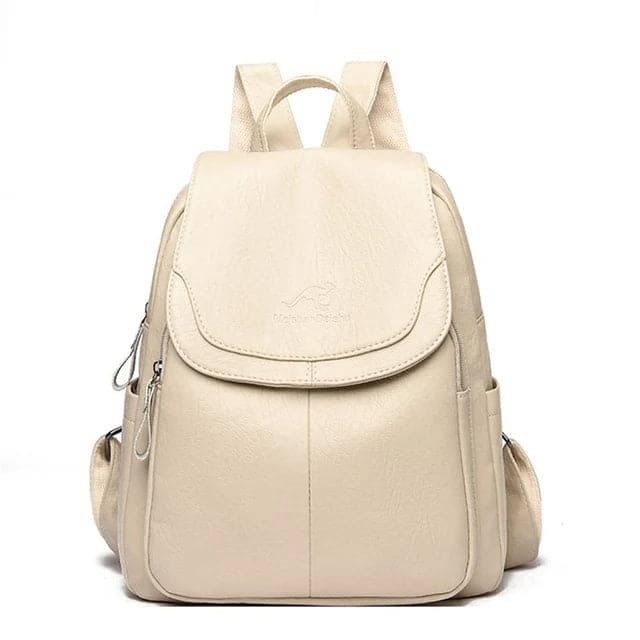 Oak & Coral | Women's Leather Flap Backpack with Structured Design