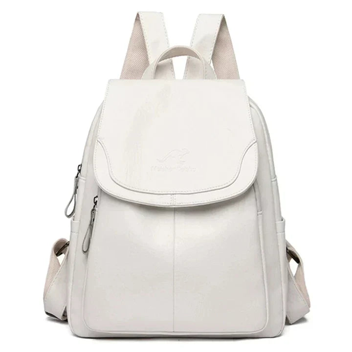 Oak & Coral | Women's Leather Flap Backpack with Structured Design
