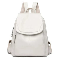 Oak & Coral | Women's Leather Flap Backpack with Structured Design