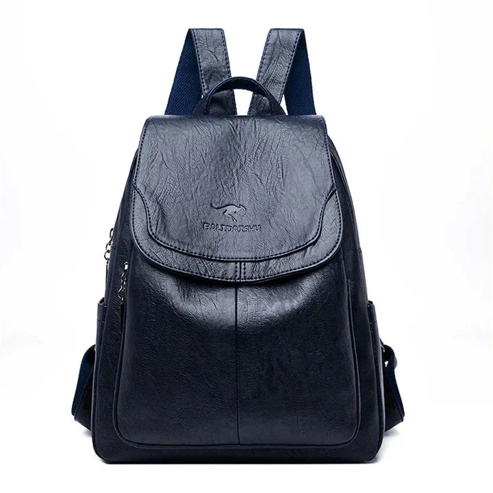 Oak & Coral | Women's Leather Flap Backpack with Structured Design