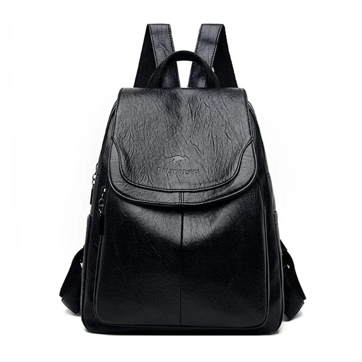 Oak & Coral | Women's Leather Flap Backpack with Structured Design