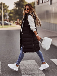 Oak & Coral | Quilted Long Bodywarmer Vest