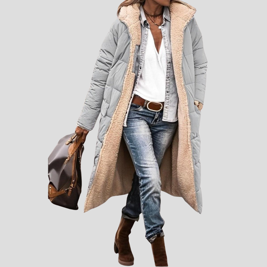Oak & Coral | Women's Long Hooded Reversible Winter Coat