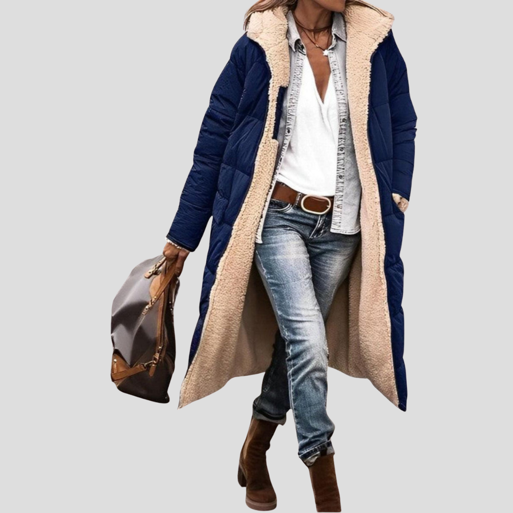 Oak & Coral | Women's Long Hooded Reversible Winter Coat