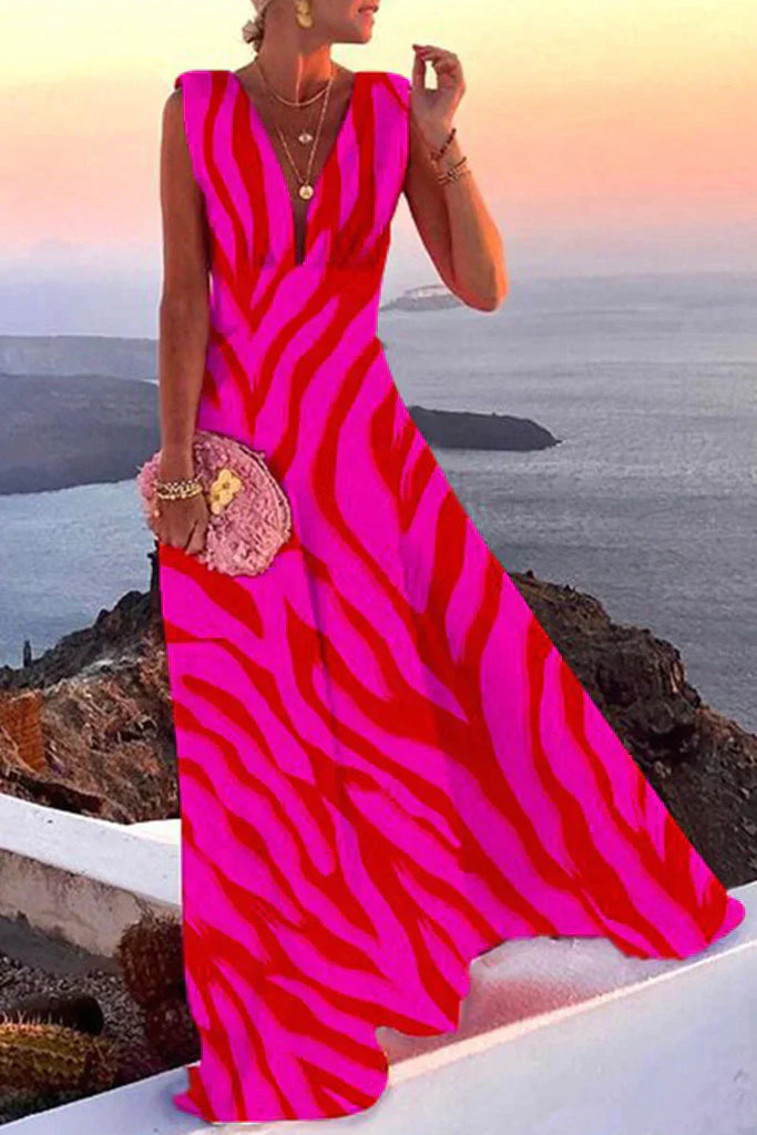 Oak & Coral | Women's Maxi Dress With Geometric Print