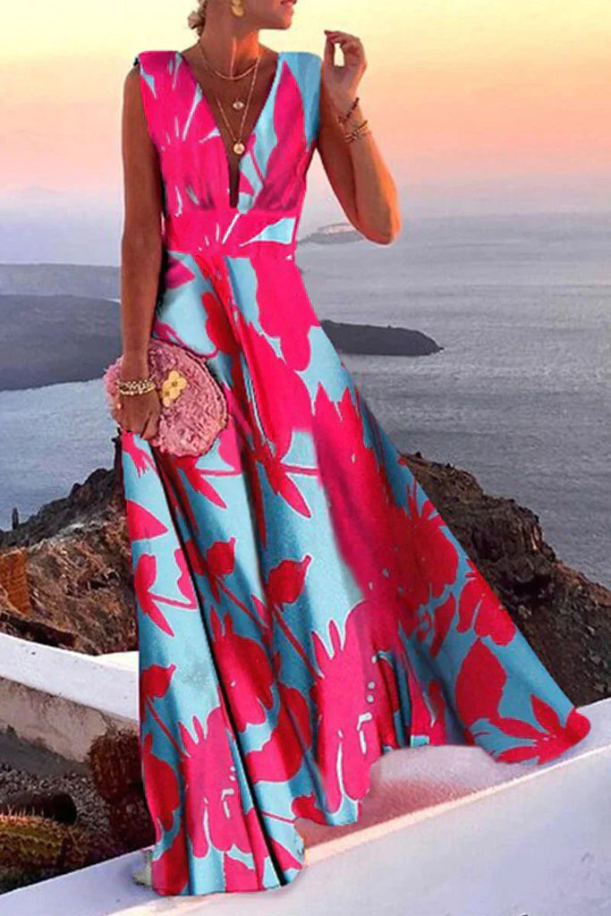 Oak & Coral | Women's Maxi Dress With Geometric Print