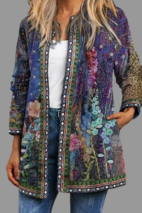 Oak & Coral | Women's Bohemian Floral Open Cardigan