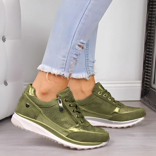 Oak & Coral | Women's Orthopedic Sneakers with Zipper Detail