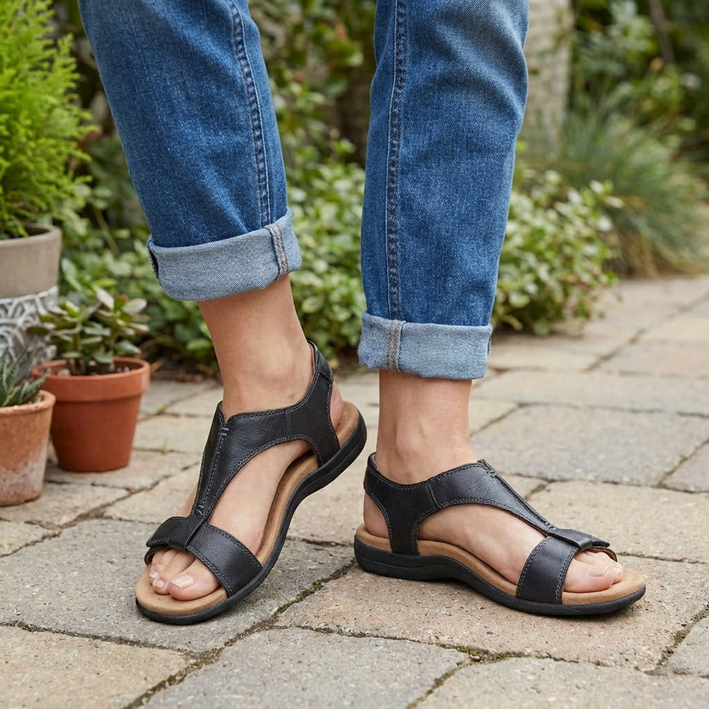 Oak & Coral | Women's Orthopedic T-Strap Sandals