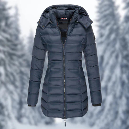 Oak & Coral | Women's Padded Mid-Length Winter Coat with Hood