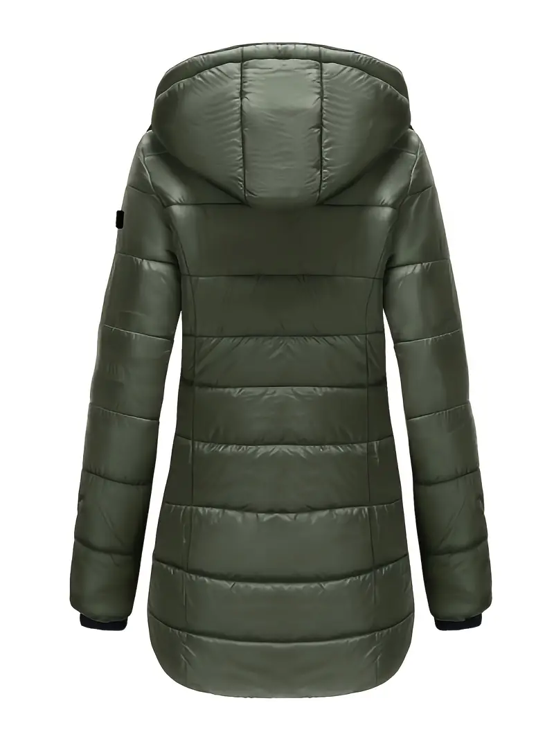 Oak & Coral | Women's Padded Mid-Length Winter Coat with Hood