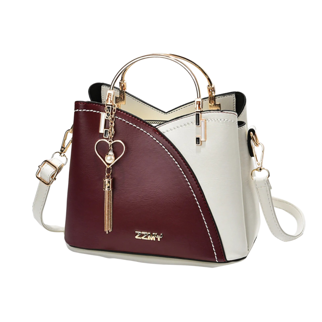 Oak & Coral | Women's Patchwork Tote Bag with Tassel Charm
