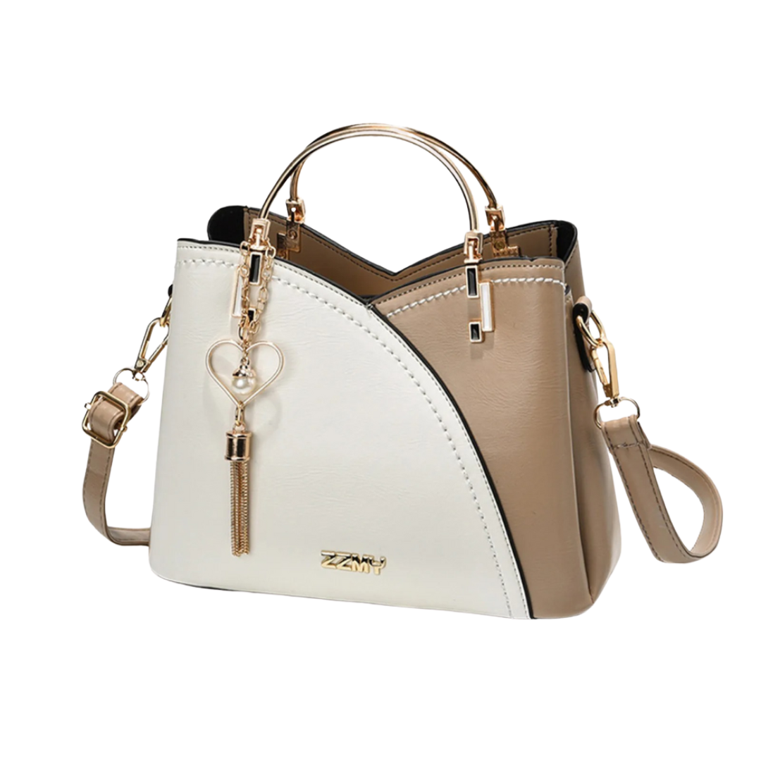 Oak & Coral | Women's Patchwork Tote Bag with Tassel Charm