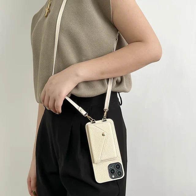 Oak & Coral | Women's Phone Case With Card Holder & Lanyard