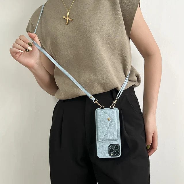 Oak & Coral | Women's Phone Case With Card Holder & Lanyard
