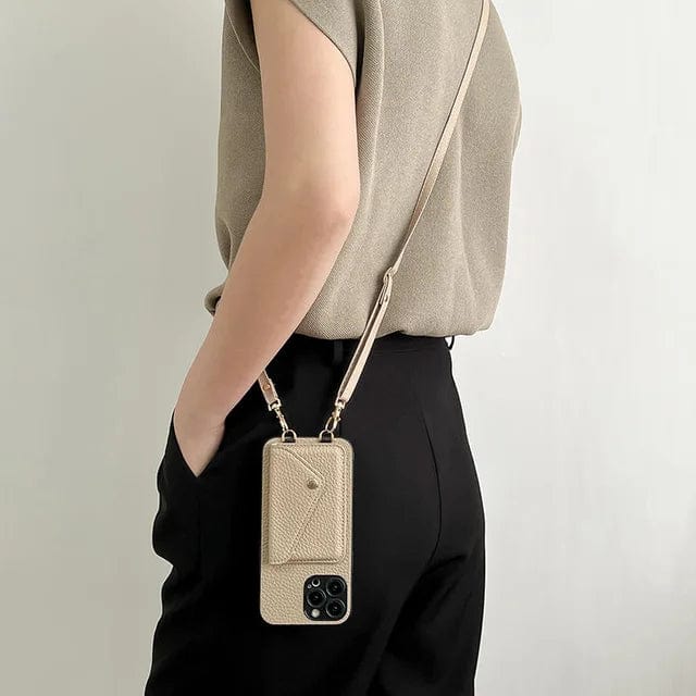 Oak & Coral | Women's Phone Case With Card Holder & Lanyard