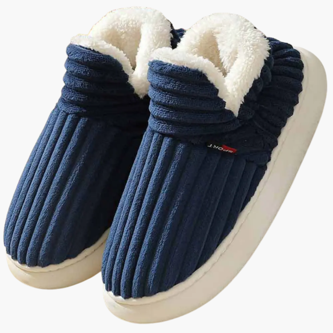 Oak & Coral | Women's Plush Bootie Slippers - Ribbed Warm Indoor Shoes