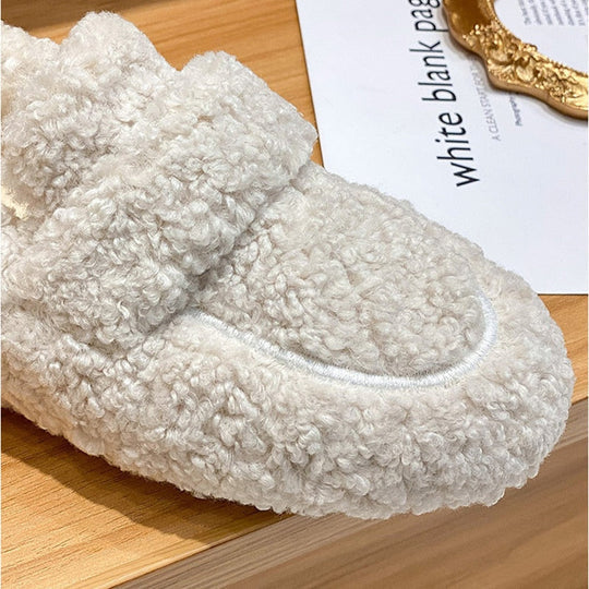 Oak & Coral | Women's Plush Loafer Slippers with Fold-Over Detail